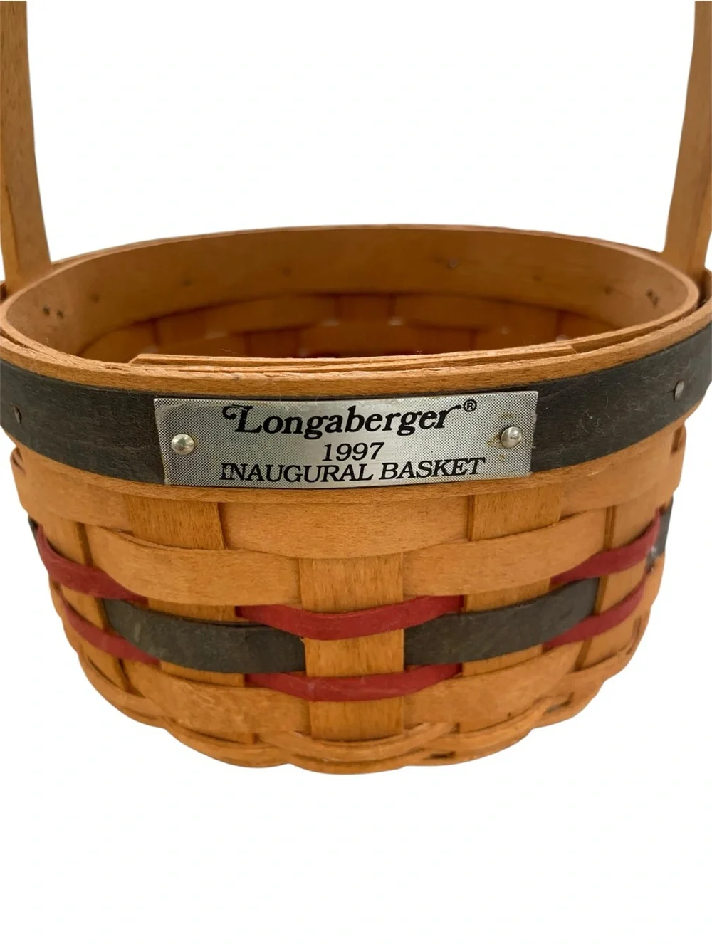 Longaberger 1997 Inaugural Basket - Red, Blue, Natural